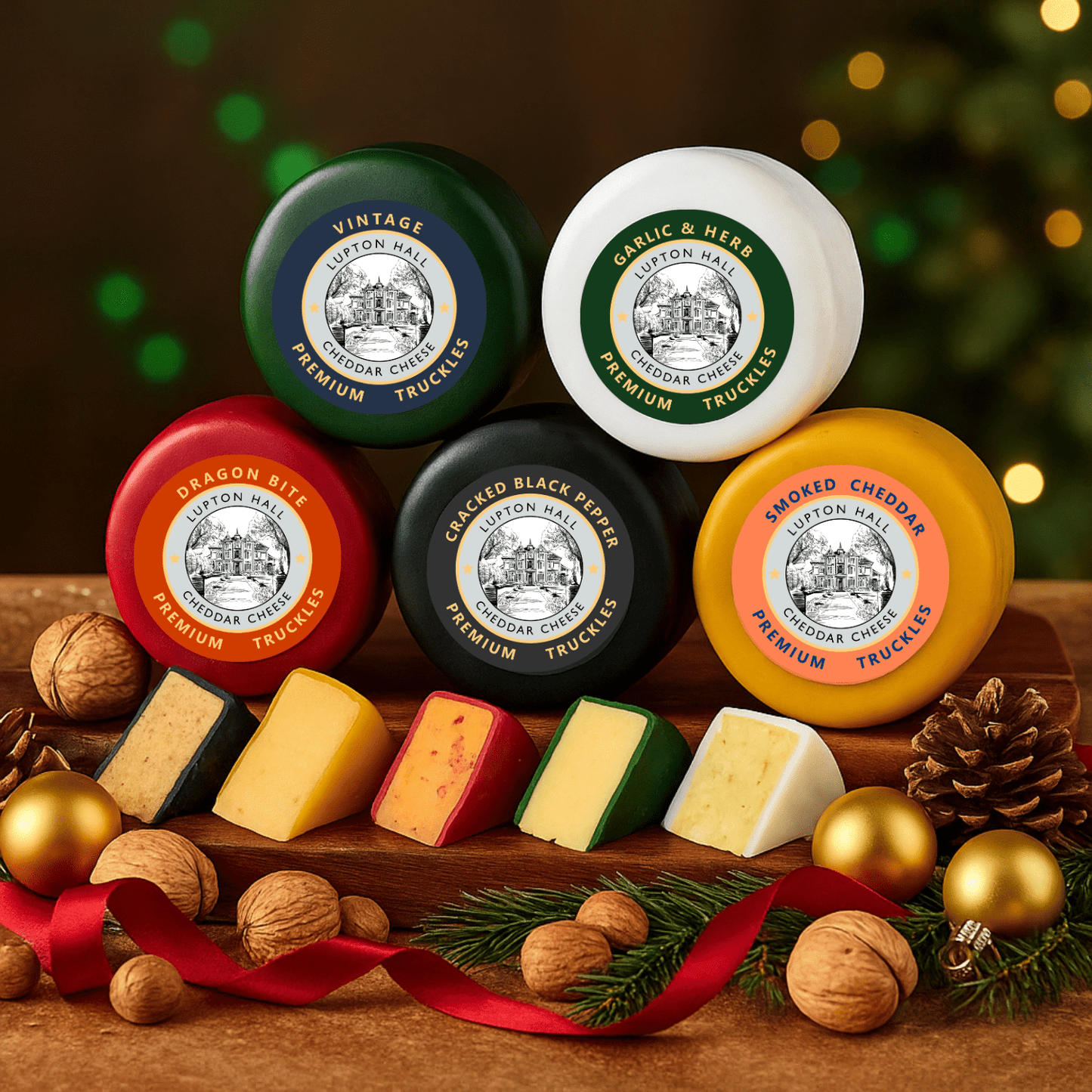 Cheese Christmas Cracker | 5 Cheddar Cheese Truckles Gift Present