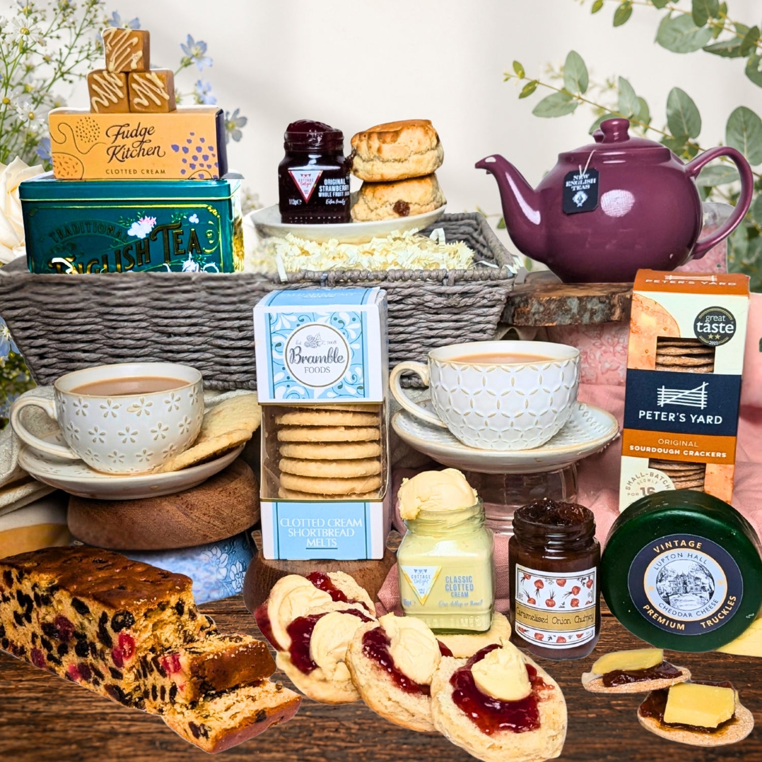 Cream Tea Hamper | Includes Scones, Clotted Cream & Jam