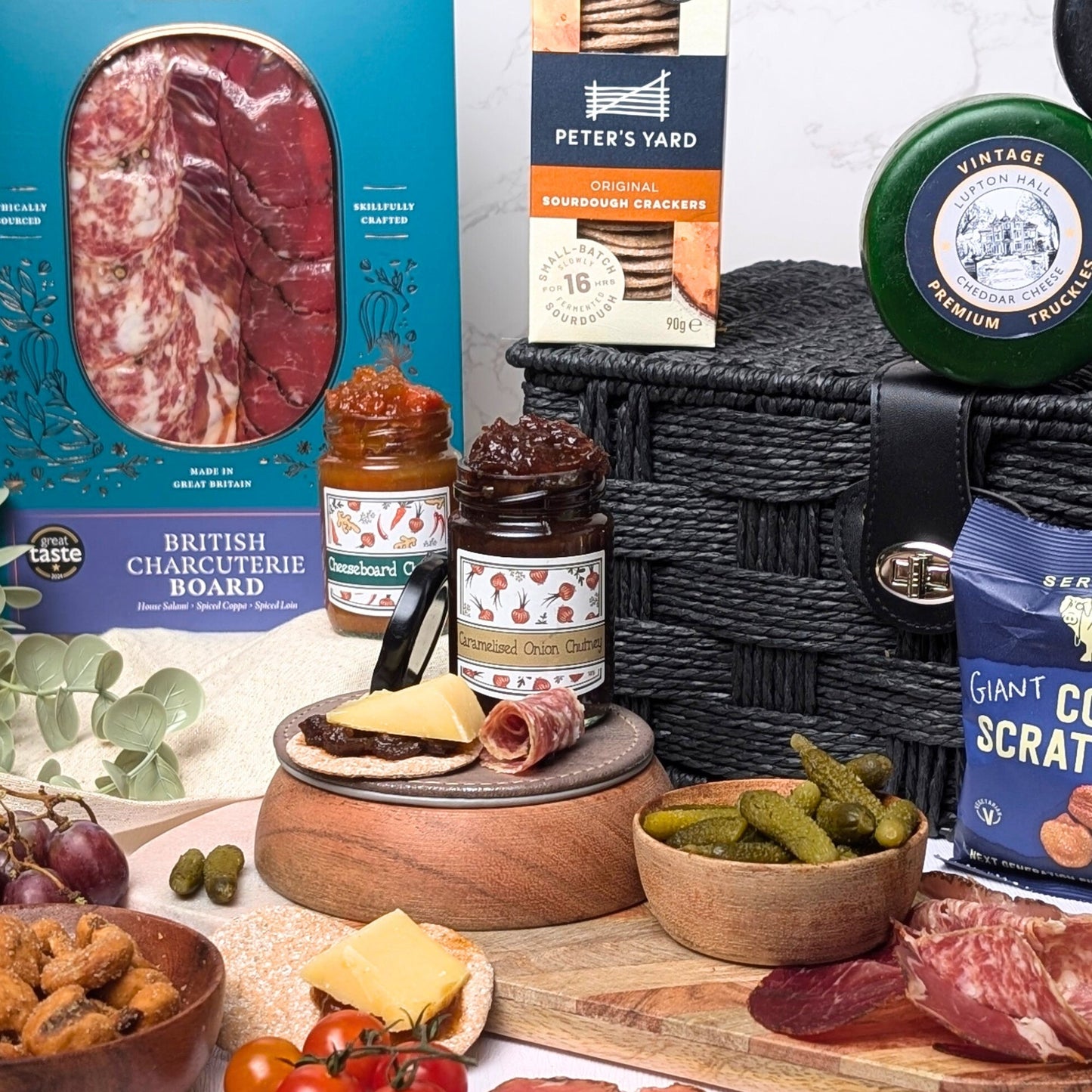 Charcuterie and Cheese Hamper | Perfect Gift For Gourmet Charcuterie Board Food Lovers - Cheese Hamper