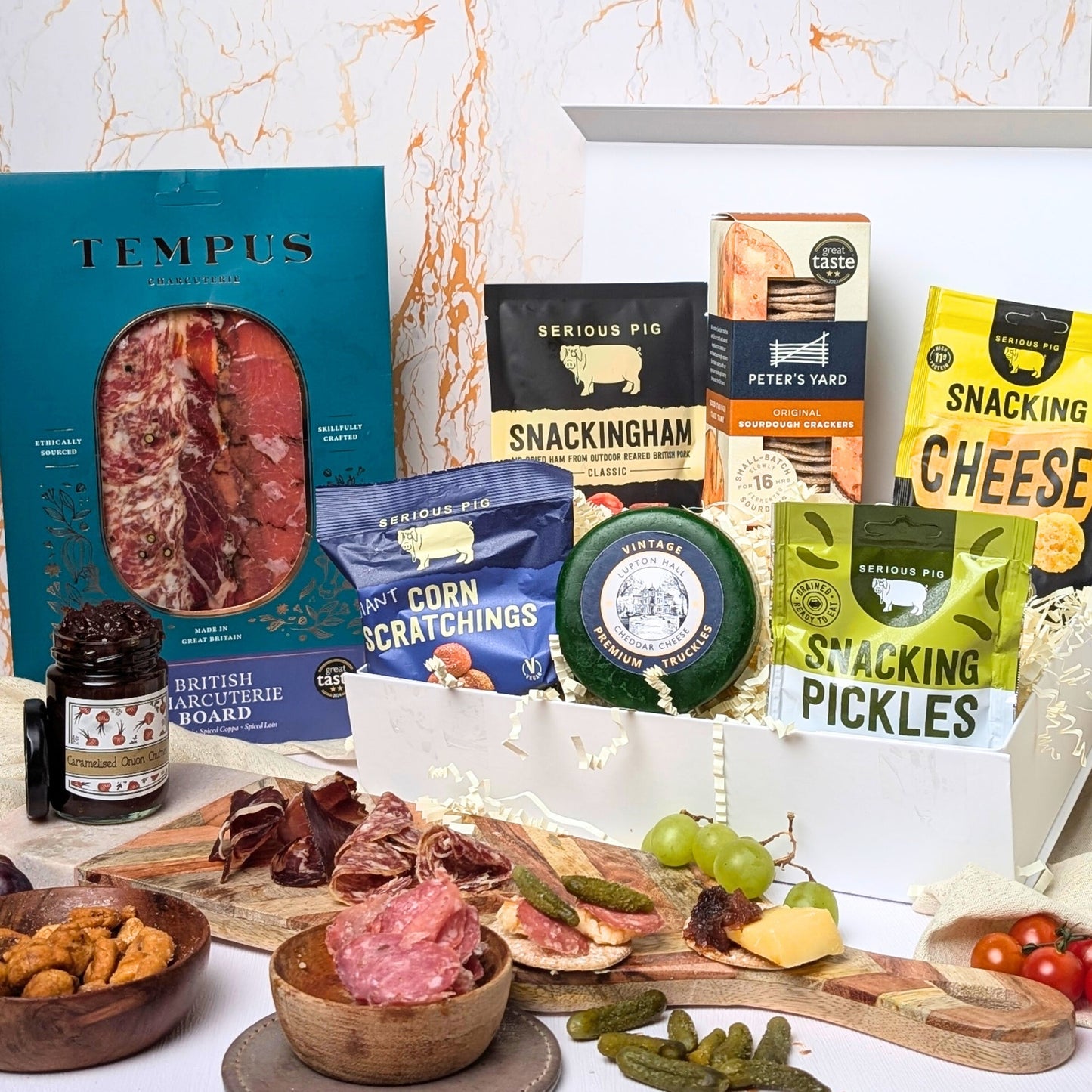 Charcuterie Gift Box Gourmet Hamper | Makes The Perfect Charcuterie Board | Meat and Cheese Gifts - Cheese Hamper