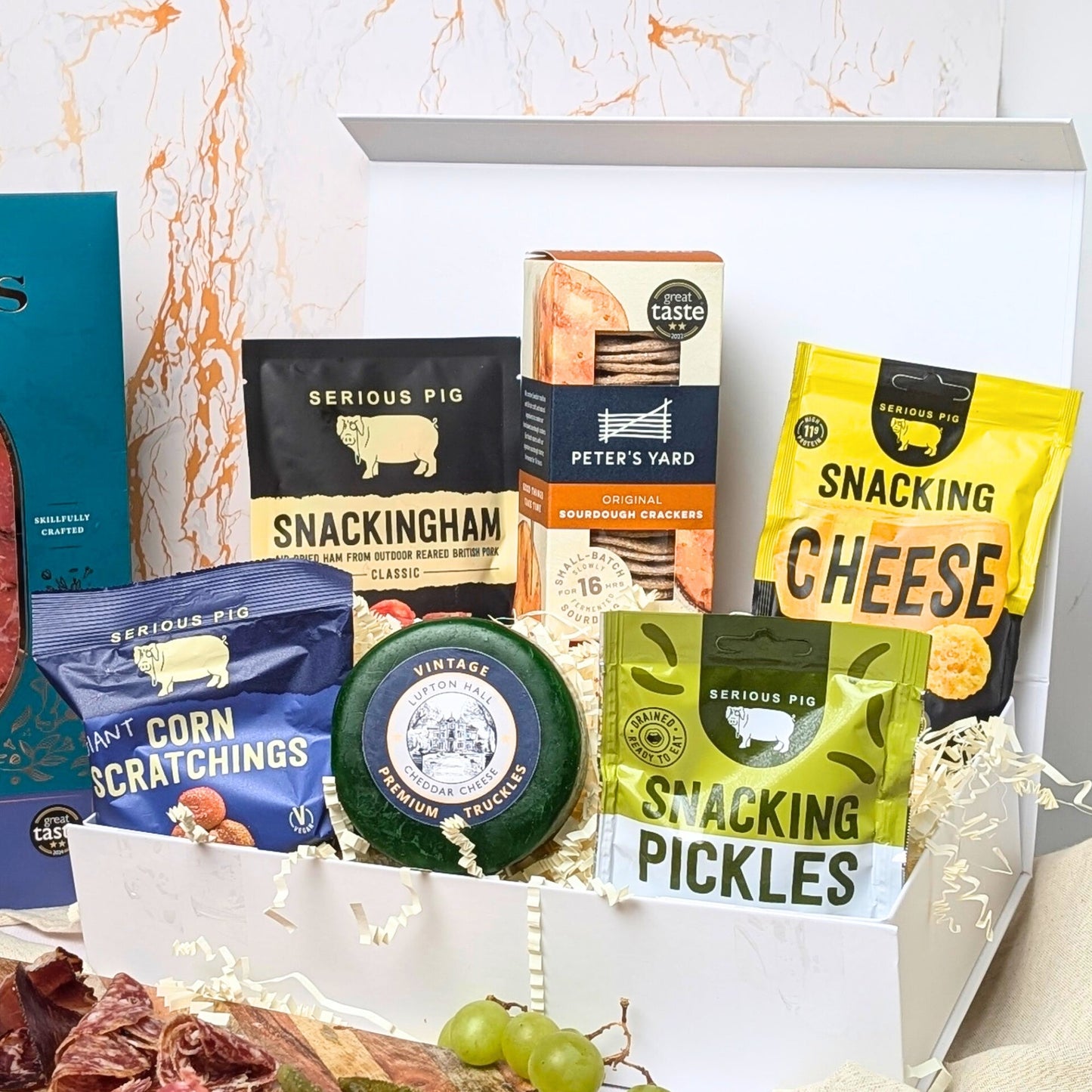 Charcuterie Gift Box Gourmet Hamper | Makes The Perfect Charcuterie Board | Meat and Cheese Gifts - Cheese Hamper