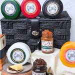 Cheese and Chocolate Hamper | 5 Cheeses, 2 Chocolates, 2 Chutneys & Crackers In Hamper Basket - Cheese Hamper