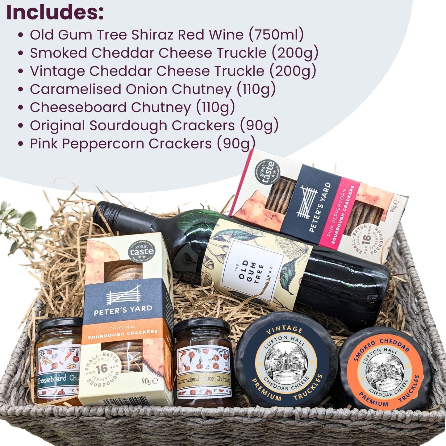 Cheese and Wine Gift Hamper Basket Set - Cheese Hamper