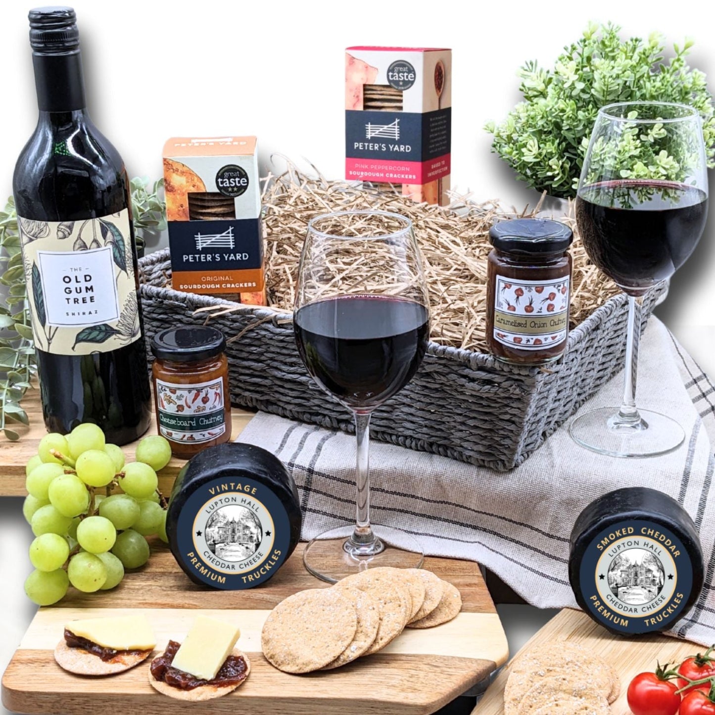 Cheese and Wine Gift Hamper Basket Set - Cheese Hamper