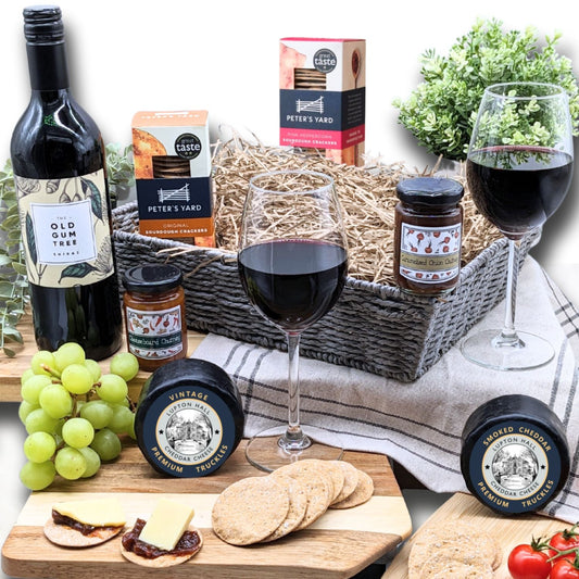 Cheese and Wine Gift Hamper Basket Set - Cheese Hamper