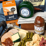 Pub in a Box Gift Hamper Set | Includes Cheese, Crackers & Bar Snacks + 2 Beers of Choice - Cheese Hamper