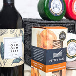 Close-up of The Old Gum Tree Shiraz (75cl) bottle, a smooth and rich Australian red wine featured in the hampe