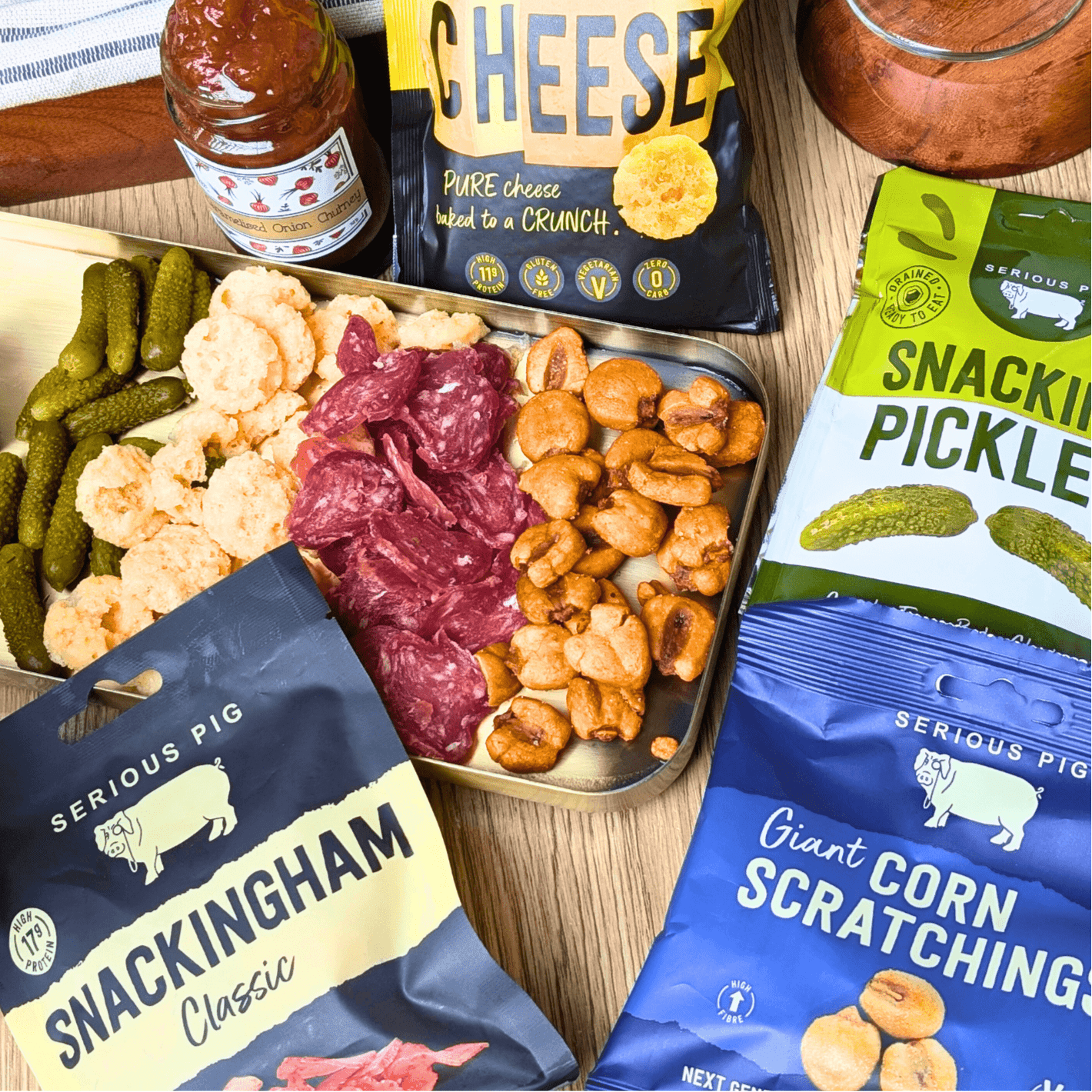 Father's Day Cheese Hamper Gift Box | Includes Cheese, Crackers, Chutney & Bar Snacks - Cheese Hamper
