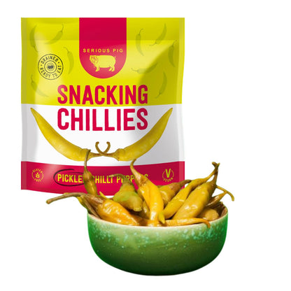 Snacking Chillies Crunchy Spicy Green Pickled Frenk Chillies (40g) - Cheese Hamper
