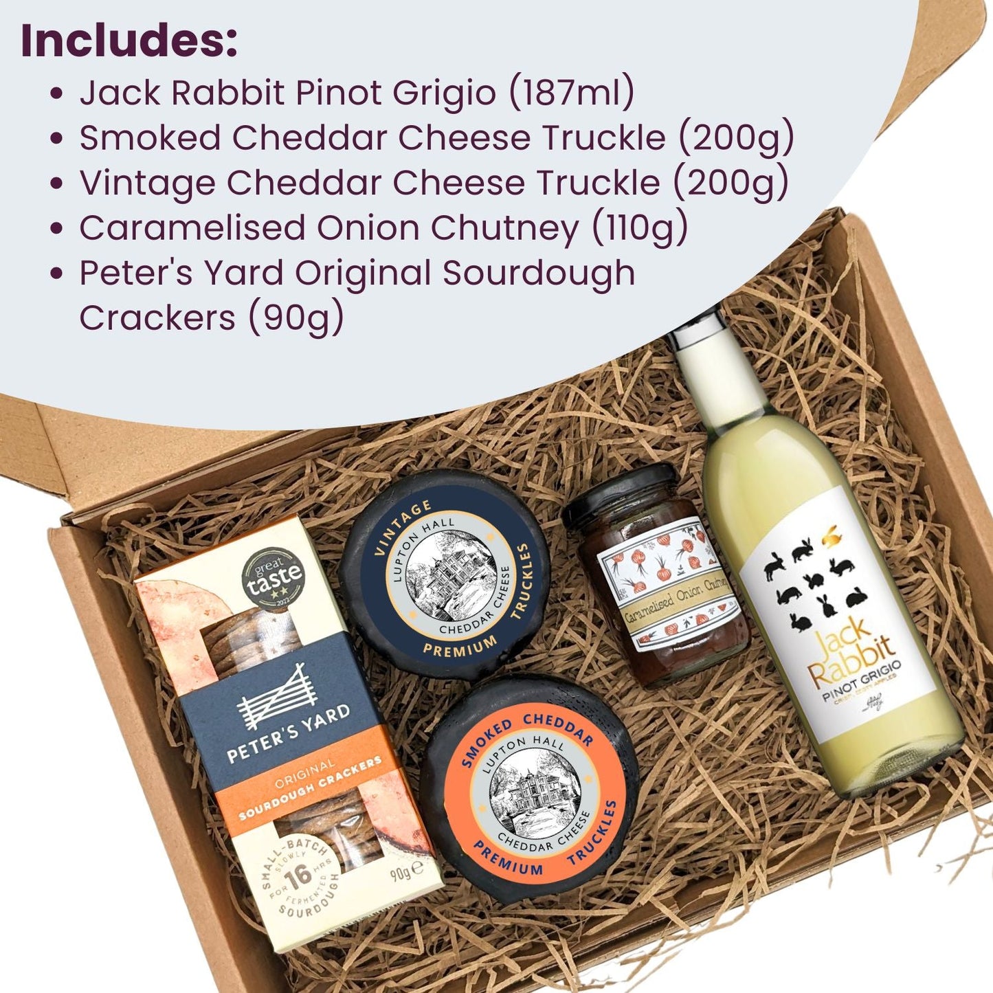 White Wine & Cheese Gift Box - Cheese Hamper