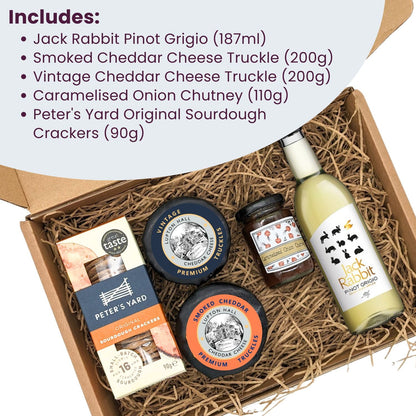 White Wine & Cheese Gift Box - Cheese Hamper