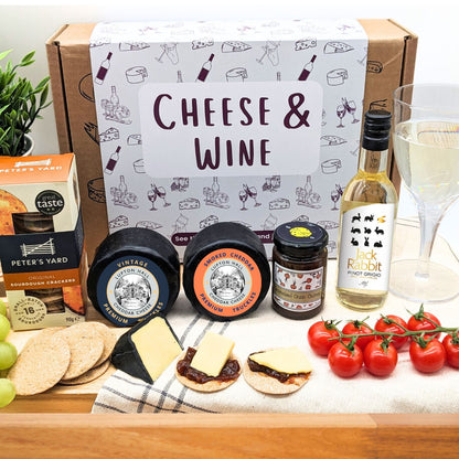 White Wine & Cheese Gift Box - Cheese Hamper